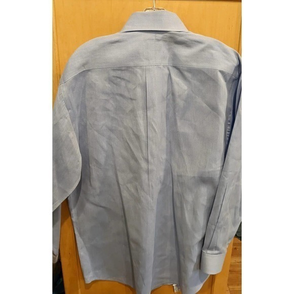 WH Belk Shirt Men 16x32/33 Blue Button Down shirt cotton long sleeve - Picture 2 of 3